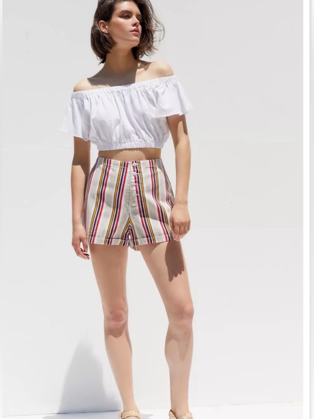 Urban Outfitters Striped Molly Exposed Button Fly